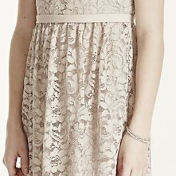Sleeveless Lace Halter Dress with Back Tie - Picture 3 of 3